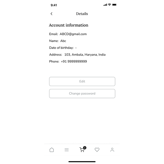 Clothing App UI Design