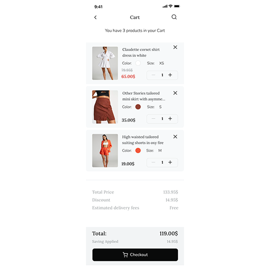 Clothing App UI Design