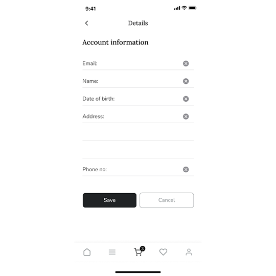 Clothing App UI Design