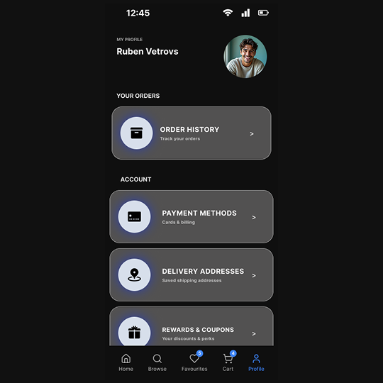 Male Accessories UI Design